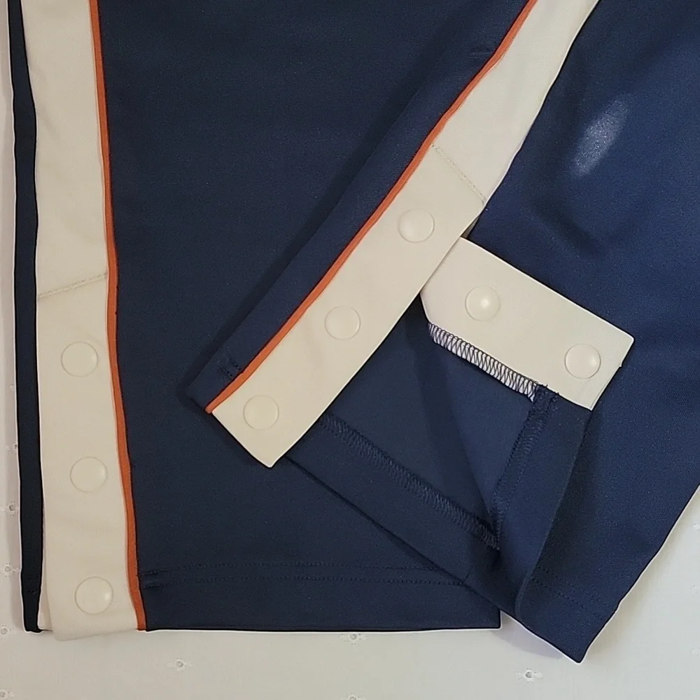 Old Navy Active Kids XL 14-16 Navy‎ Blue Snap Side Jogger Pants Striped NEW
